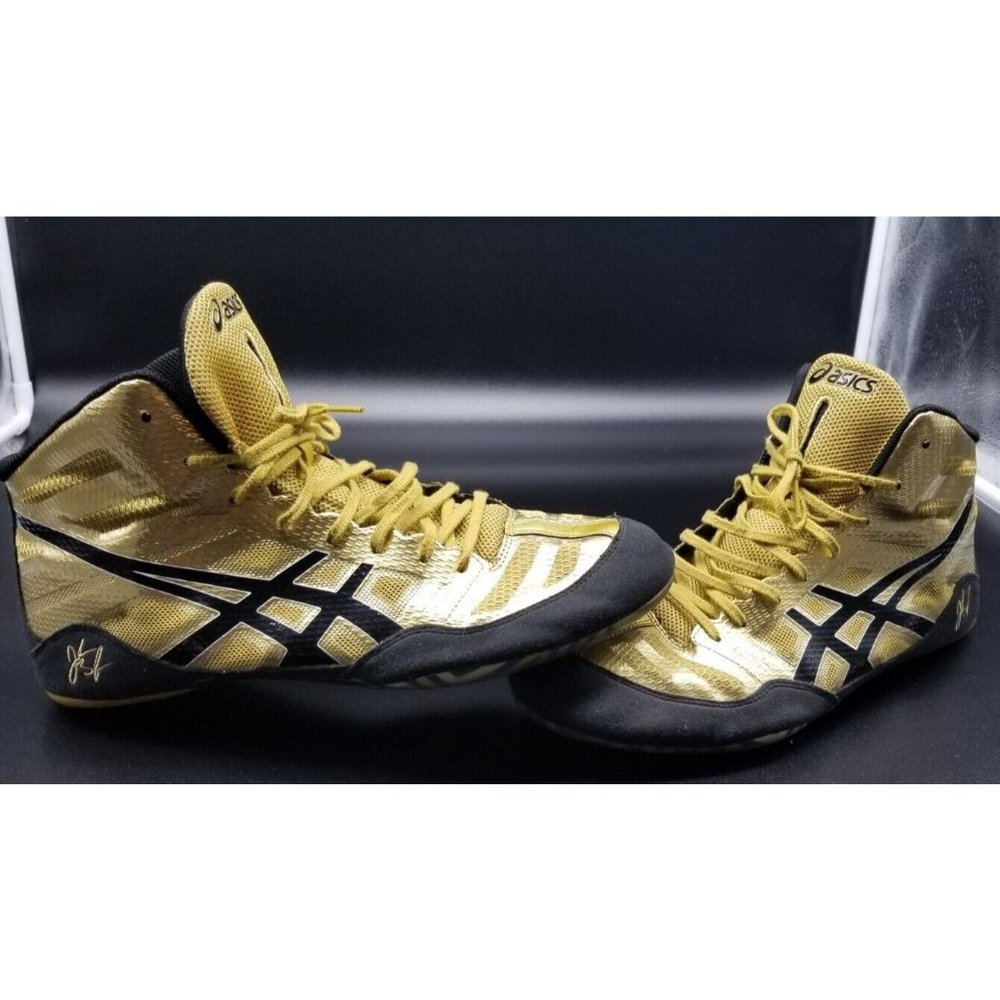 Asics JB Elite V2.0 Wrestling Shoes Mens Size 12 Gold Jordan Burroughs